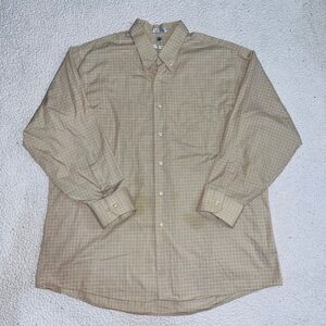 Geoffrey Beene | Long Sleeve Button Down Shirt | Tan | 17.5 32/33